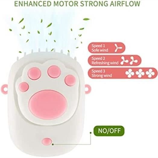 Halsventilator - ZGEER - Bærbar - Genopladelig - 3 Hastigheder - Hvid (Pe)