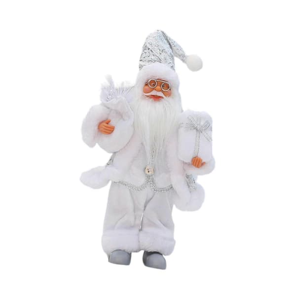 Stående jultomte 30 cm heminredning, julfigur juldekoration (Peng) white