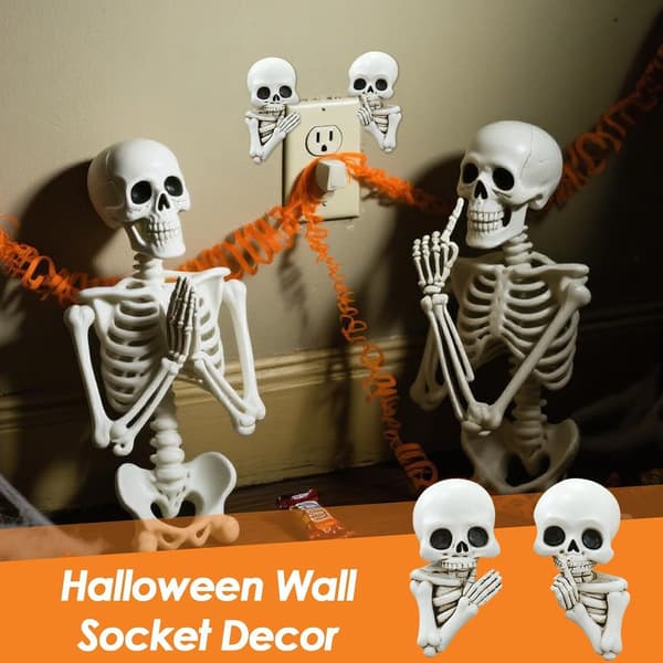Gotiske stikkontaktdekorationer, sæt med 2 til Halloween (Pe)