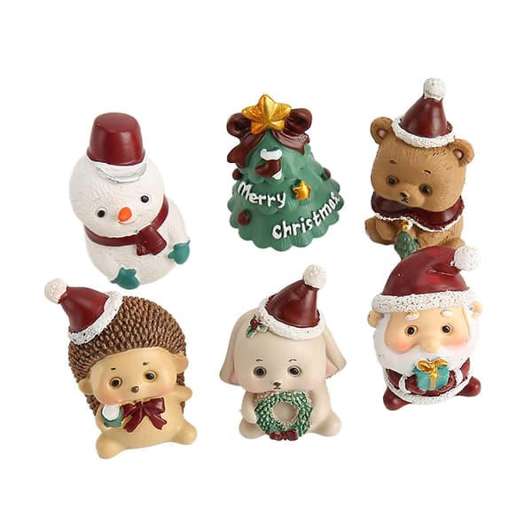 6 st Mini-julfigurer - Miljövänlig harts för juldekoration (Pingvin)