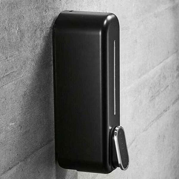 Sæbedispenser med vægbeslag - 300 ml flydende sæbedispenser, holder til showergel, flydende shampoo og etiket (Pe)