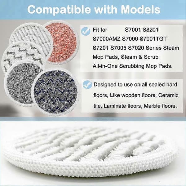 12-pack ångmoppdynor, utbytesrengöringsdynor i fiber, kompatibla med Shark S7001-serien ångmopp (Peng)