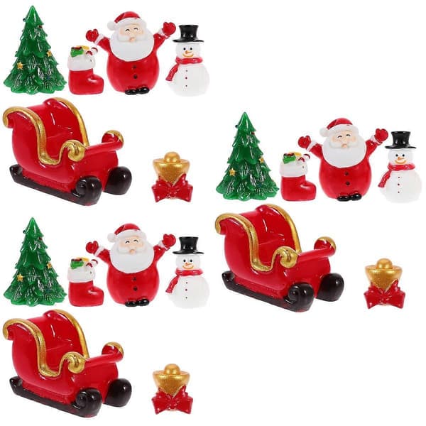 Juleminiaturer harpiksfigur-pynt i assorterede farver (Pingvin)