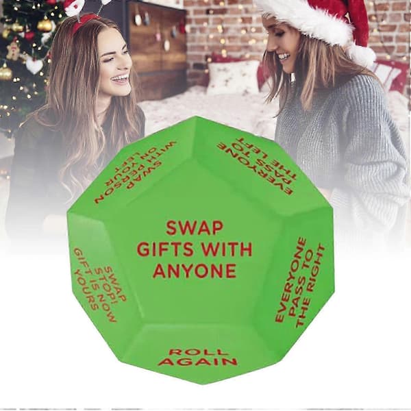 26-27 Gavebytte-terning Santa Swap Gavebytte-spilterning 12 forskellige sider terning til julefrokost (Peng) 1pc