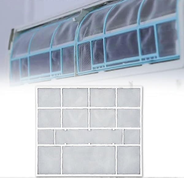 Ilmastointilaitteen pölysuodatin sisäyksikölle 30x27,5 cm, pestävä ilmastointilaitteen pölyverkko pölysuojauksella (Peng)