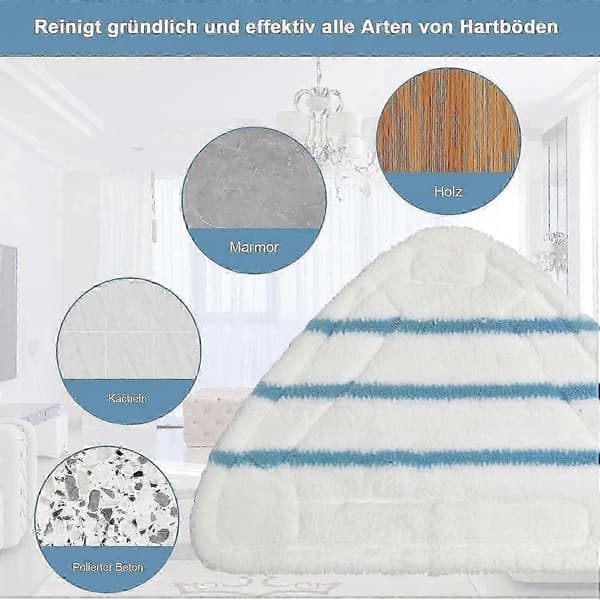 4-pack ersättningsdynor för H20 ångmopp, triangulära för SUPOR & Ariete Edition 1128 IFS (Peng)