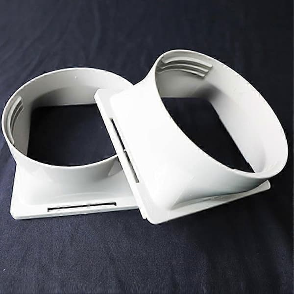 2 stk. firkantet interface 150 mm bærbar mobil aircondition udstødningsslangeadapter (Peng) Silver-Gray