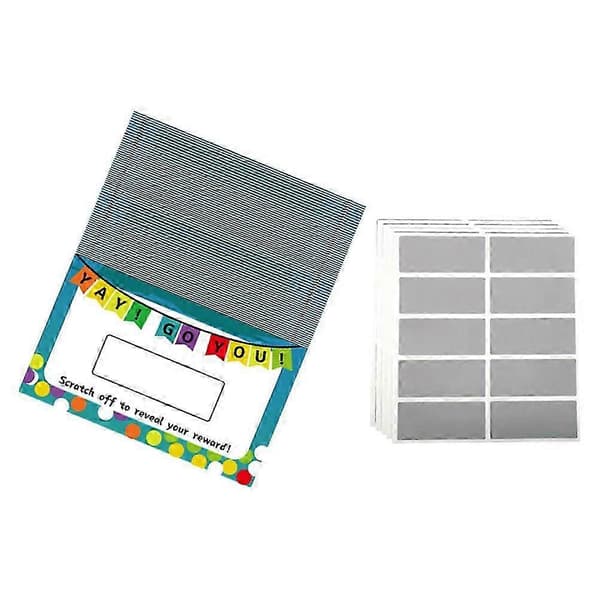 Blank DIY skrabelodder til festoverraskelser, papir, pakke med 50 ark (Peng)