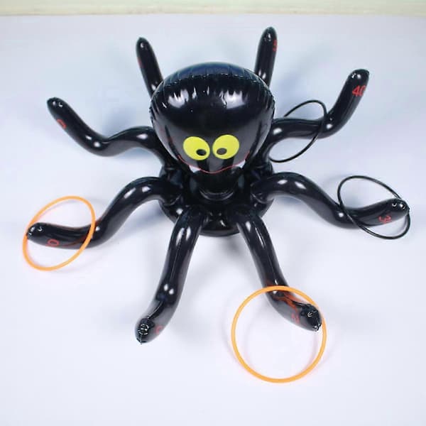 Oppusteligt edderkop-ringkastspil til Halloween, holdbart PVC, 60x60 cm, til indendørs og udendørs Halloween-fester (Peng)
