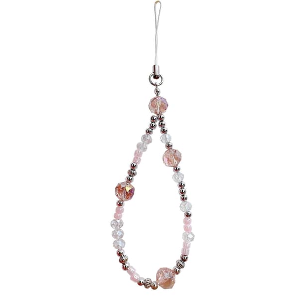 2 st Superglittrande HighPriority Rosa Kristall Mini Handgjord Pärlad CCD-kamera Telefonfodral Berlock (Peng) Pink Crystal Mini Chain