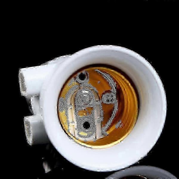 EU-stik E27 fatningsadapter kompatibel med standard Edison-skruepærer (Peng) White 1pc