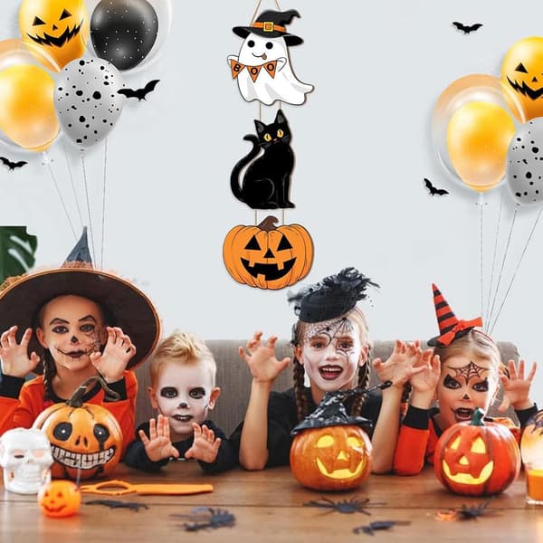 Græskar Sort Kat Spøgelse Halloween Fest Dekorationer (Pe)