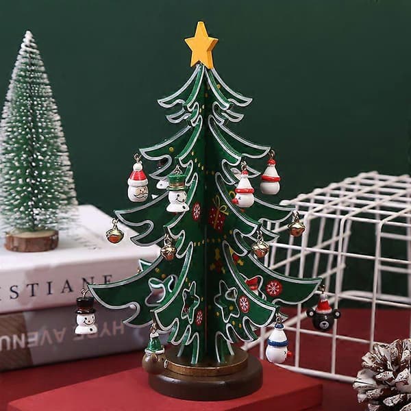 Julepynt julepynt DIY-pynt træ sceneopsætning grøn 24 cm (Peng)