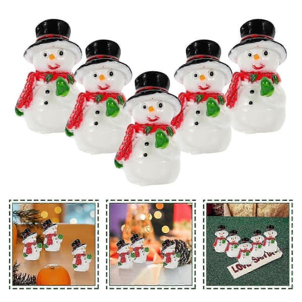 50 st. Mini-snögubbsfigurer i harts för juldekoration (Peng) Multi 2.8X1.7X1.7CM