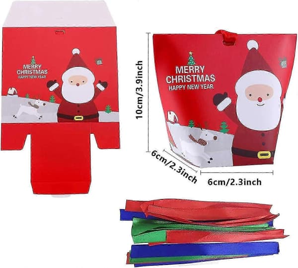 24 st julgodisaskar, dekorativa julklappsaskar, julklappspåsar, kraftpapperspåsar för julklappar (Peng)
