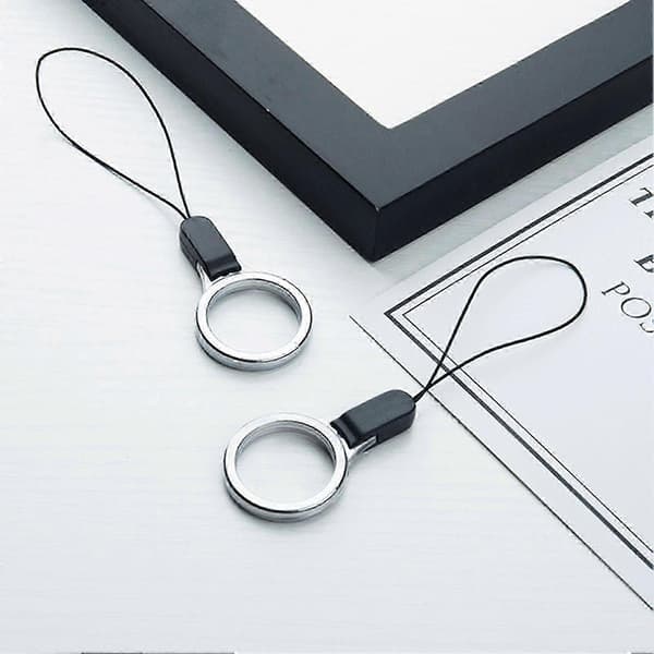 2025 2-pack fingerring-rem i plast, universellt snöre för nycklar och telefon (Peng)