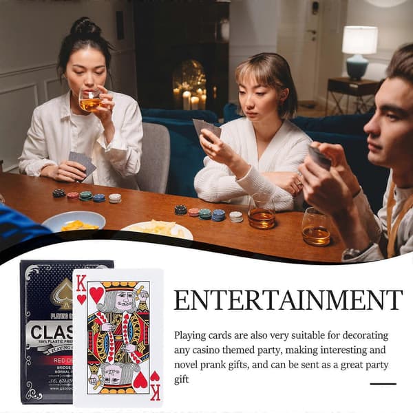 Poker-spelplastkort för festbruk 1 ask med rektangulära kort (Peng)