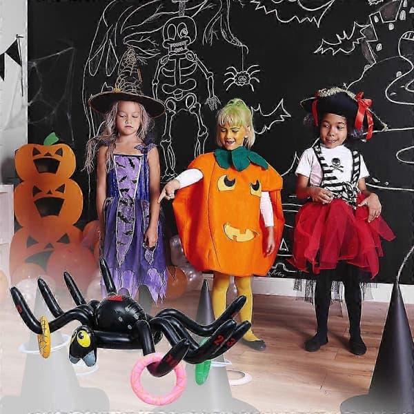 1 set uppblåsbart spindelkastspel Halloween-utgåva (Peng)