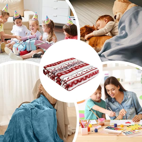 Lämpimät lumihiutalekuvioiset flanellipeitot sohville (Pe)
