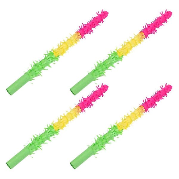 Pinata-stok til festlig sjov med 4 stk. farverige slagstokke (Peng)