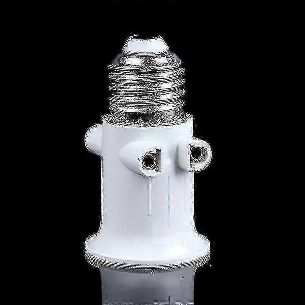 EU-stik E27 fatningsadapter kompatibel med standard Edison-skruepærer (Peng) White 1pc