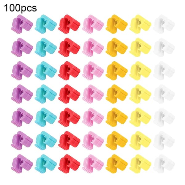 Ballonknude-bindeværktøj – 100 stk. plastclips-forsegler – til bryllup og fødselsdagsfest (Peng) Multicolor
