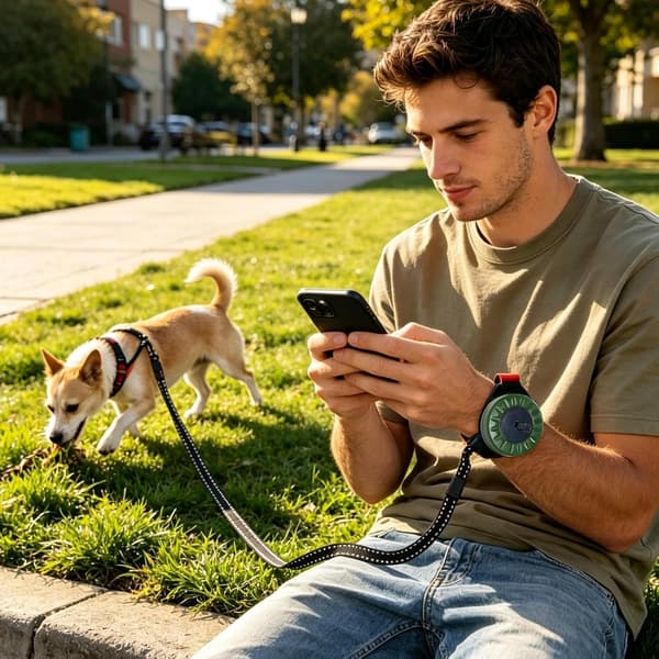 Justerbart hundkoppel 4M infällbart handsfree-armband för husdjursvandring (Pe)