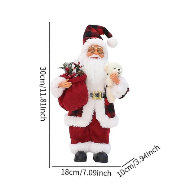 Stående jultomte 30 cm heminredning, julfigur juldekoration (Peng) red