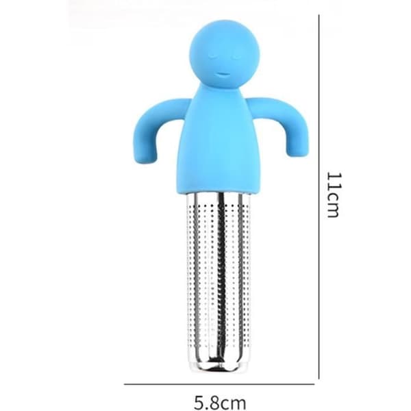 4-delat teinfuserset, teinfuser för löst te, tesil i silikon, tesil för löst te eller örtte (Pe)