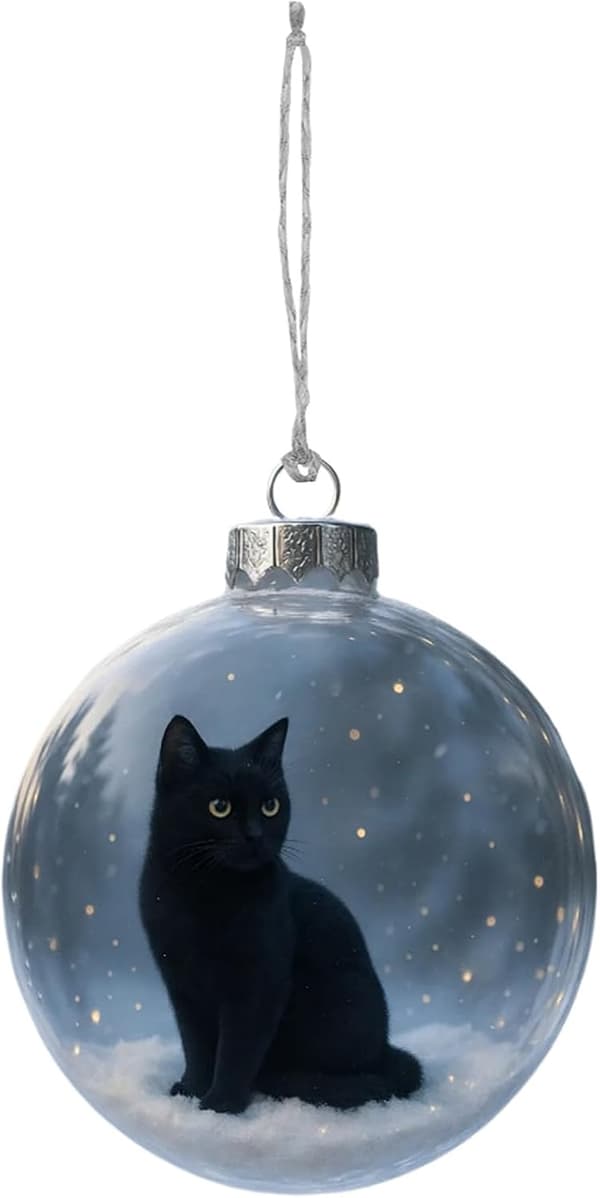 Julgranskula med 3D-kattberlock - Akryl (Pe)