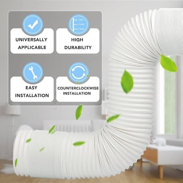 Flexibel PP-avluftningsslang, 130 mm diameter, 1,5 m längd för portabel luftkonditionering (Peng)