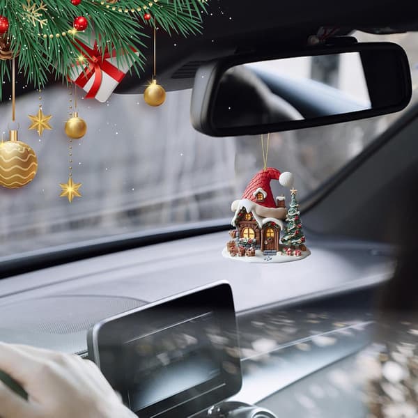 Jultomten skrivbordsdekoration backspegelprydnad 3D akryl (Pe)