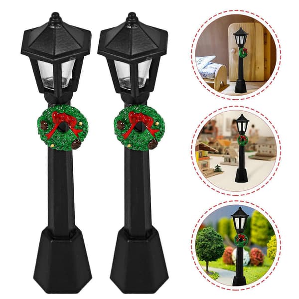 Miniatyr gatulyktamodell för dockskåp juldekoration, 4-pack (Peng)