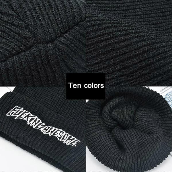Mode Jävligt Grym Vinter Hip-hop Stickad Mössa Casual Hatt Varm Unisex Keps (PE)