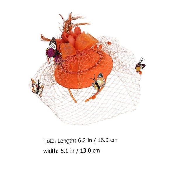 Bröllopshårband med nät-minihatt för kvinnor, 1 st accessoar (Peng)
