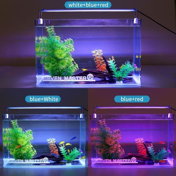 Akvariebelysning, Fuld Spektrum LED Akvarielysbar med Controller, 38 cm, Blåt Lys plus Hvidt Lys (Pe)