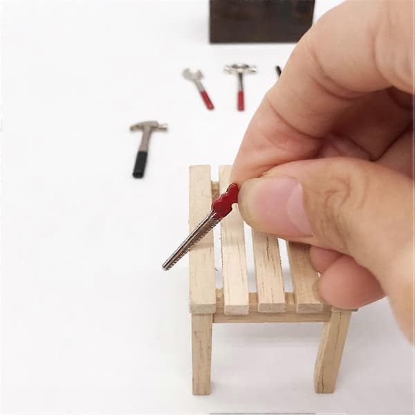 Miniatyrverktygsskåp för dockskåp, tillbehör för dockskåpsdekoration, 1 set (Peng)