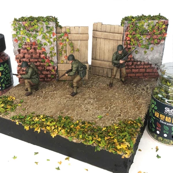 Multifunktionelt miniature-blad-sæt til modeljernbane, have og diorama-dekoration, forårsgrøn (Peng) Spring Green