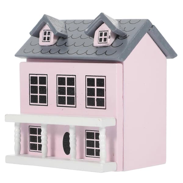 Miniatyrhusprydnad Trädekor för hemmet Rosa mikrolandskap (Peng)