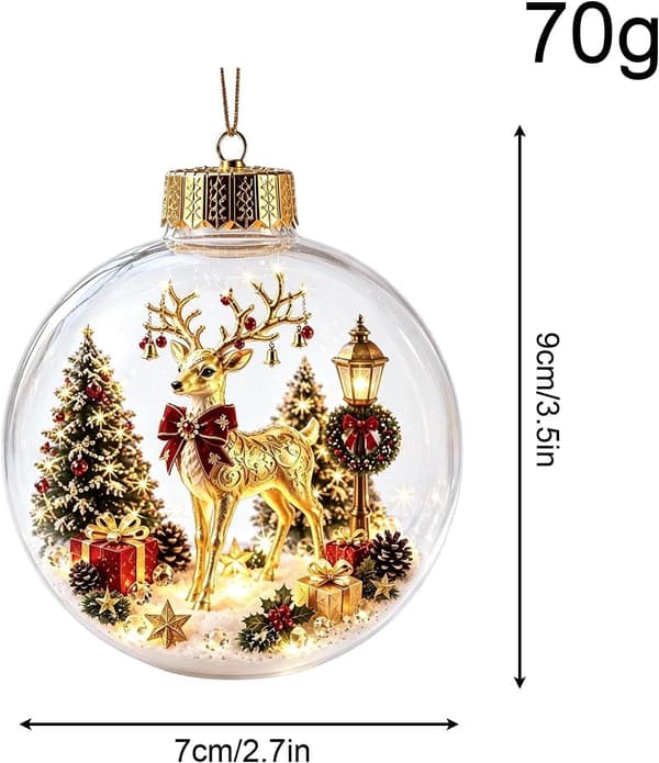 Julelysende LED-pynt med batterier - Dekorationer til hjemmets stue (Pe)