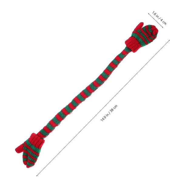 Miniatyrstickad mössa för DIY-docktillverkning med 1 set julhalsduk (Peng)