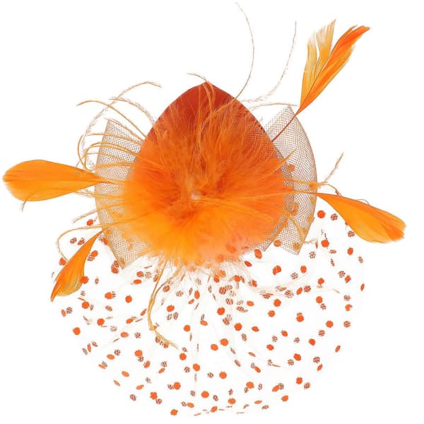 Orangefascinator i mesh för dekoration, tebjudning, hårklämma (Peng)