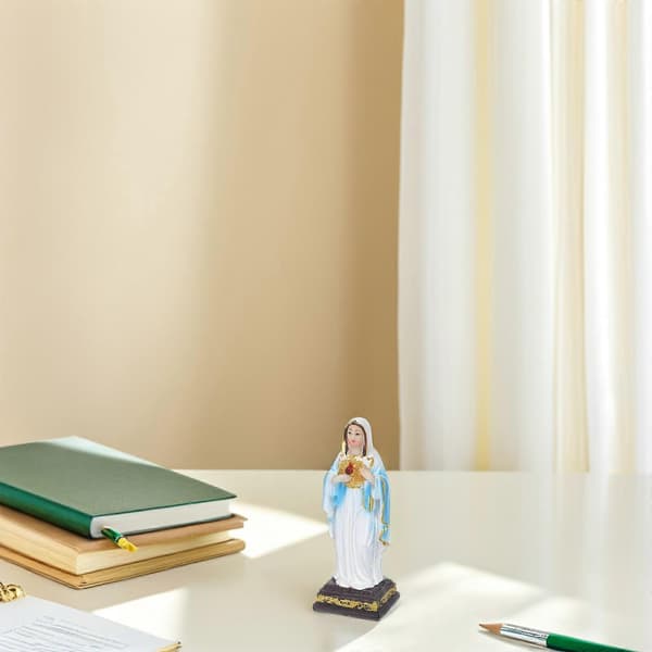 Jungfru Maria-staty i harts för dekoration, religiös julfigur (Peng)