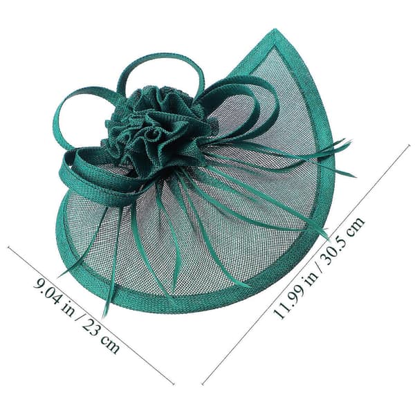 Grön nät-hårband med hatt för bröllopsdekoration, elegant retrostil (Peng)