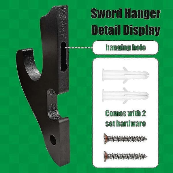 Svärd väggfäste 2/set 1-vånings krok Katana hållare justerbar displayhängare för samurajsvärd värja (PE)