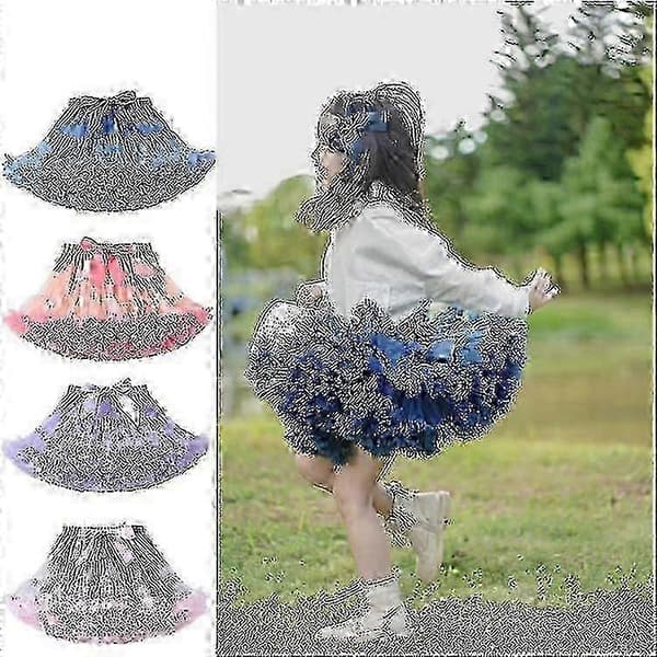 Flickors Tutukjolar Fluffiga Tyll Prinsesskjolar Barn Balettfest 1-15 år (PE)