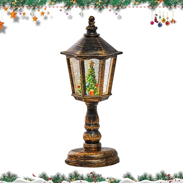 Snöbukett Hexagonal Bordslampa Gyllene Träddekoration (Pe)
