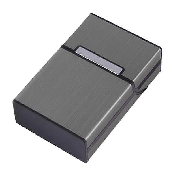 2025 2 stk. letvægts cigaretetui, grå sølv aluminium cigaretæskeholder (Peng)