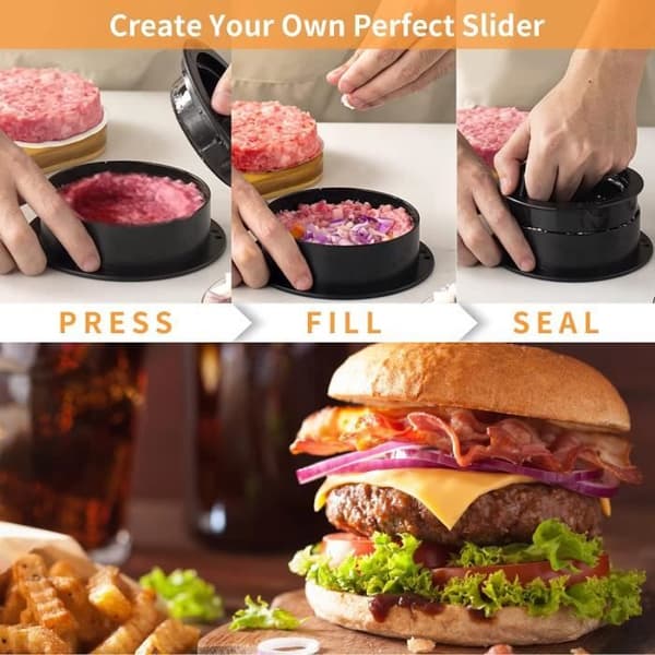 Hamburgerpress - ZGEER - 3 i 1 - Non-stick - ABS-plast - Svart (Pe)