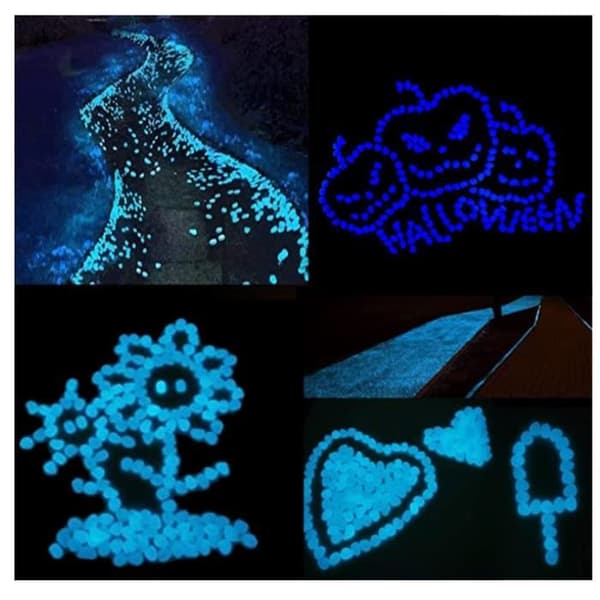 Dekorative lysende småsten - Ikke specificeret - 300 stykker - Fluorescerende - Dekorativ - Udendørs brug (Pe)